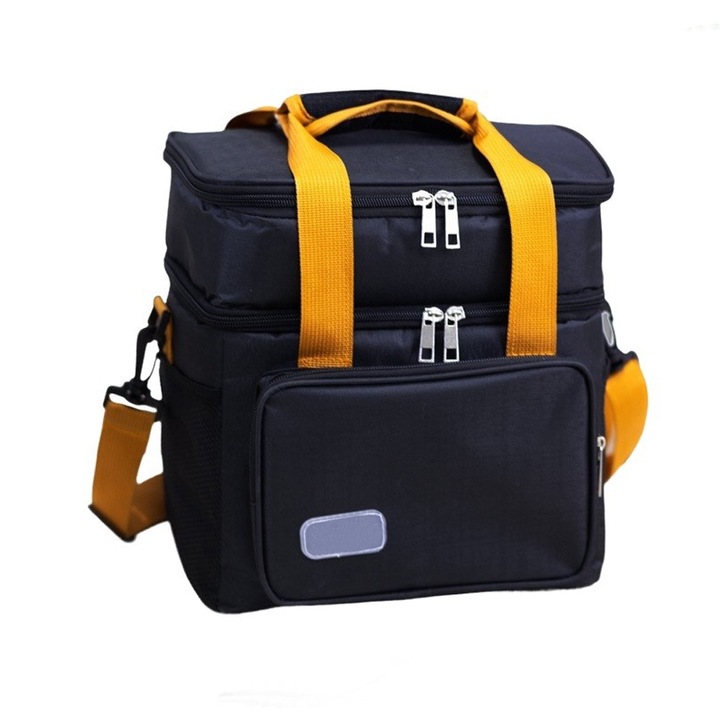 Топлоизолираща чанта, Commando Eats, Мултифункционална, Терморегулируема, Отделно отделение, Водоустойчива, Оксфорд плат, 25,5x18x30 см, Черна