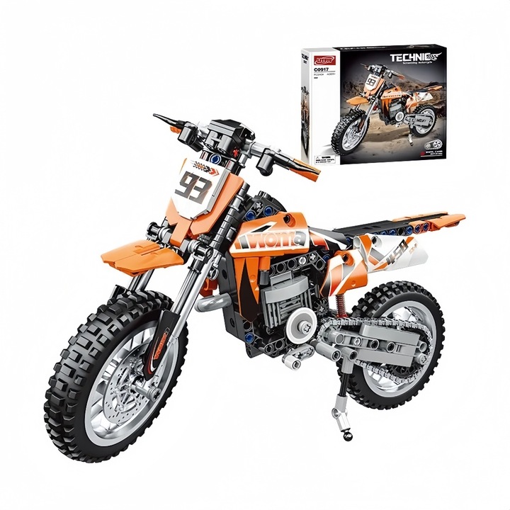 LITFIV Building Blocks Set, офроуд мотоциклет, 414 части, подходящ за възрастни и деца