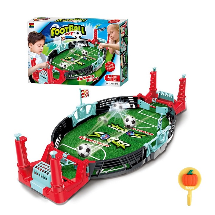 Игра на маса с флипер, Ronyes, преносима, 38x18x7 см, многоцветна