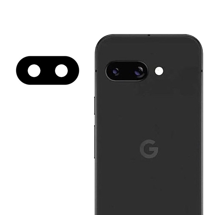 Kamerafilm Google Pixel 9a, V53 telefonhoz, edzett üveg, fekete