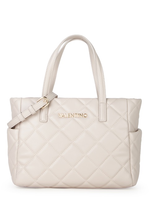 Valentino Bags, Geanta matlasata cu bareta pentru umar Ocarina, Alb murdar