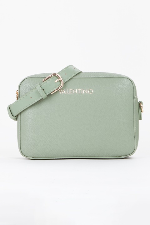 Valentino Bags, Чанта през рамо Alexia от еко кожа с метално лого, Бледозелен