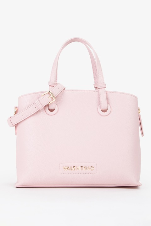 Valentino Bags, Geanta de piele ecologica cu logo Sallie, Roz pal
