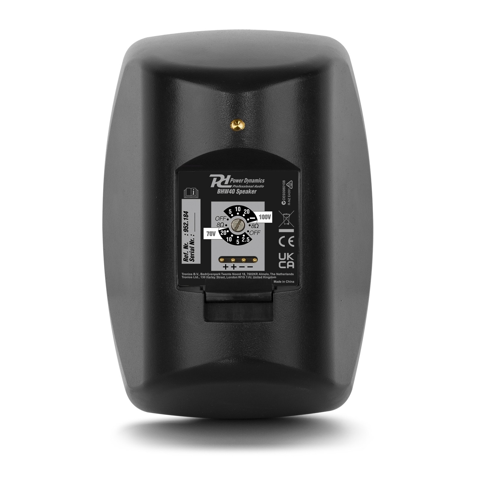 Set de 2 boxe, interior/exterior IPX5, 100V/8ohm, 4", 30W RMS, negru, Power Dynamics BHW40BK