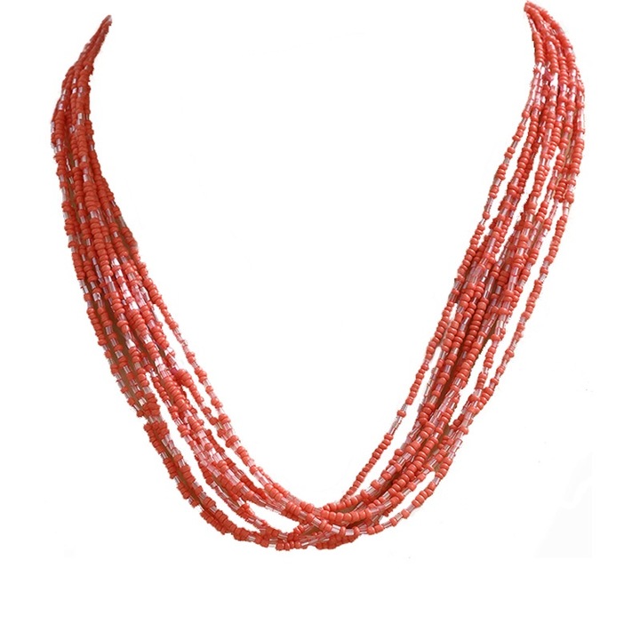 Colier Margele 6037D, Sic Moda, Coral