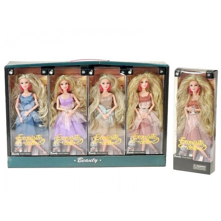 Set papusi 28cm cu rochie de bal, iepure, Adar, 32,5x12x5cm, mix modele