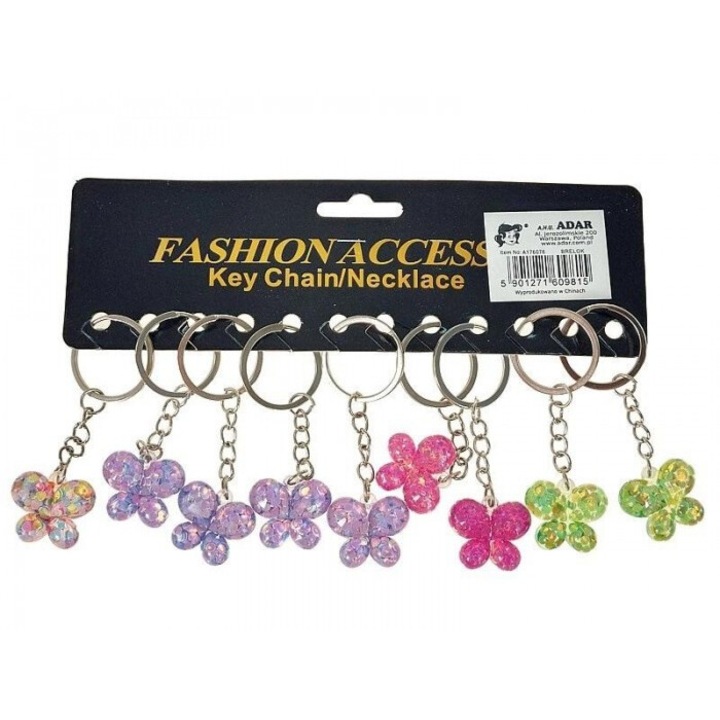 Brelocuri acrilice Motyl, set 12 bucati, ADAR, blister