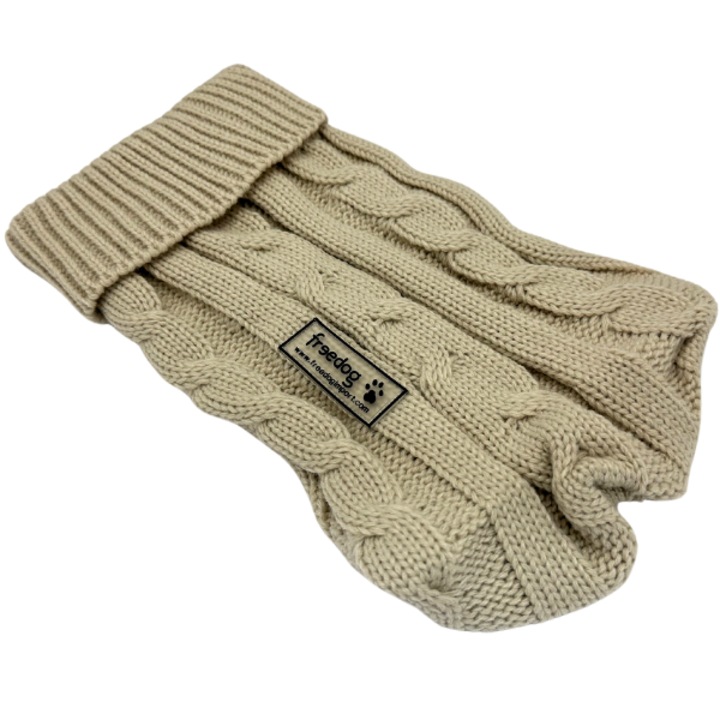 Pulover caine Freedog Jersey Nature Color Bej, Bej, 15 cm