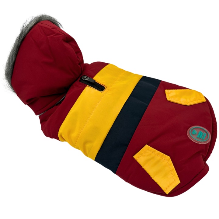 Geaca pentru caini Freedog Abrigo Malakai Rojo, Rosu/Multicolor, 15cm