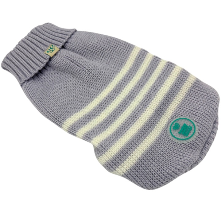 Pulover confortabil pentru caini Freedog Jersey, violet/alb, 25 cm