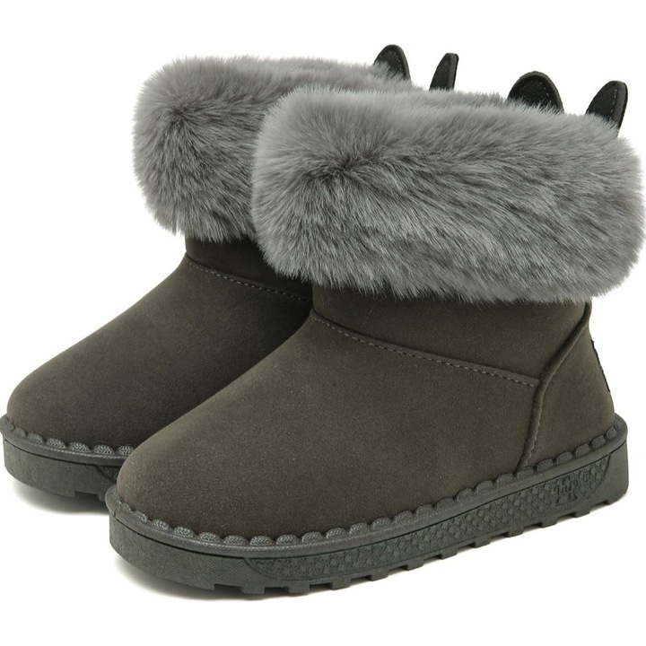 Cizme de iarna captusite, model iepuras, Gri
