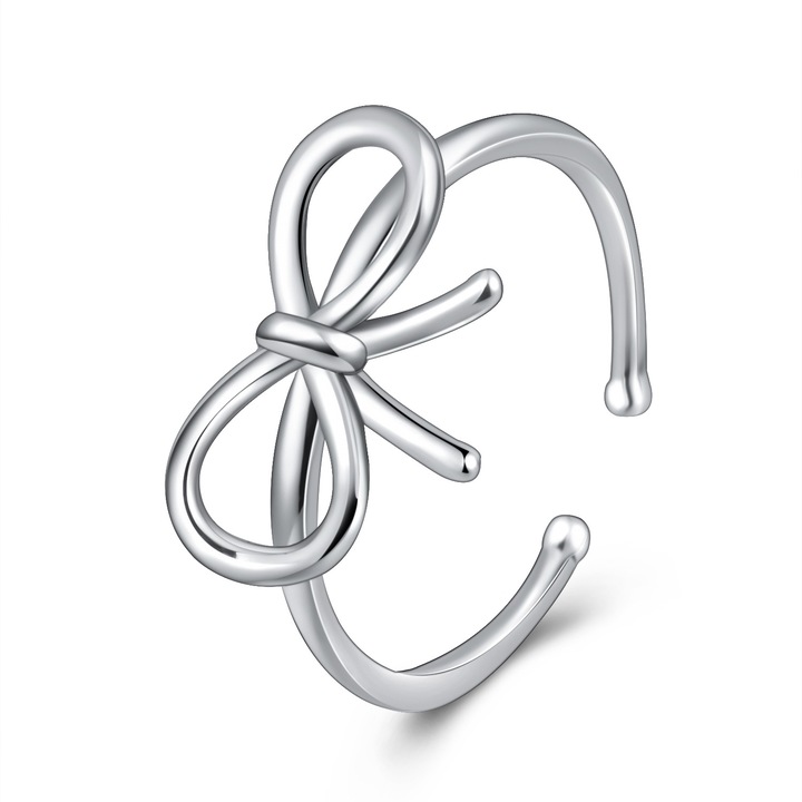 Inel argintiu cu fundita, ajustabil, Haiaveng