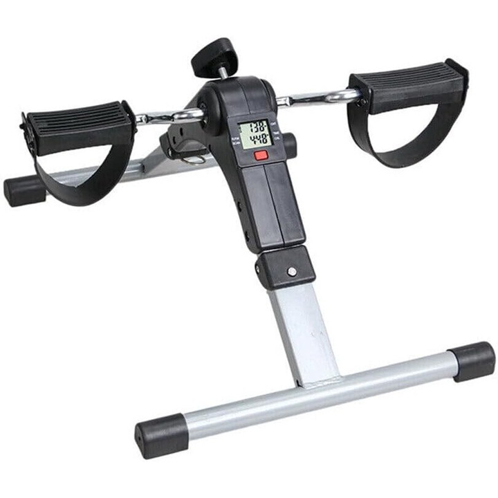 Mini bicicleta fitness pliabila, aparat exercitii pentru brate si picioare, pedalier cu rezistenta reglabila, antrenament acasa sau birou, compact si portabil – Demine