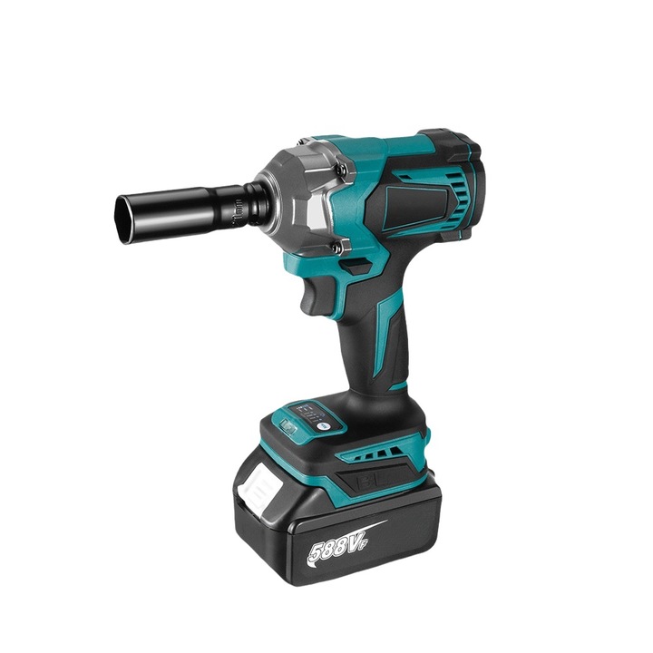 Cheie electrica cu impact, 701Nm, 6700 rpm, 1200W, 15000Mah, far de lucru cu LED, reglare in 4 viteze, reincarcabila, negru