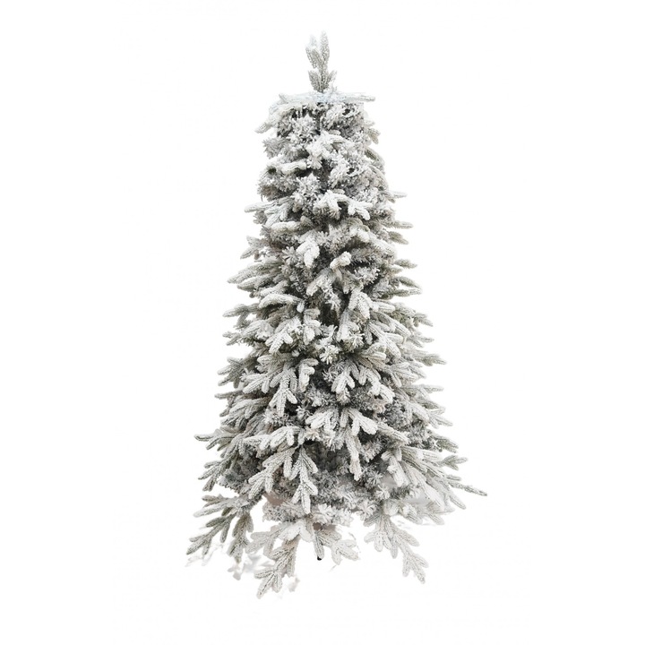 Mesterséges karácsonyfa 897 ággal, 210 cm, teljesen hóval borított, alpesi fehér, beltéri / kültéri