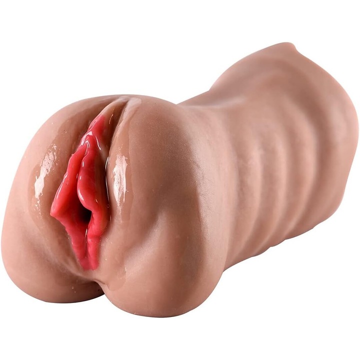 Masturbator realist 2 in 1, canal texturat, 600g, usor de curatat, pentru barbati