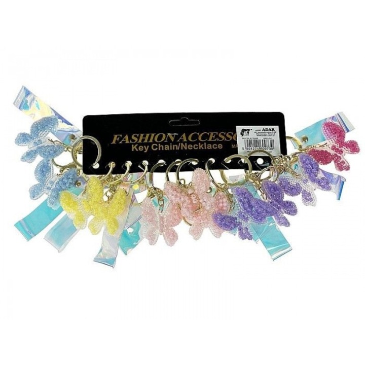 Комплект от 12 ключодържателя Adar със закопчалка, метални, многоцветни