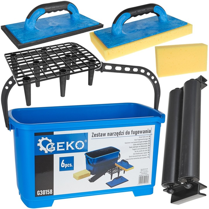 Комплект инструменти за фугиране, 6 елемента, Geko G30158