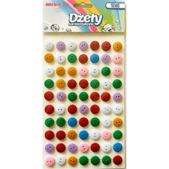 Set de 70 nasturi Brewis, multicolor