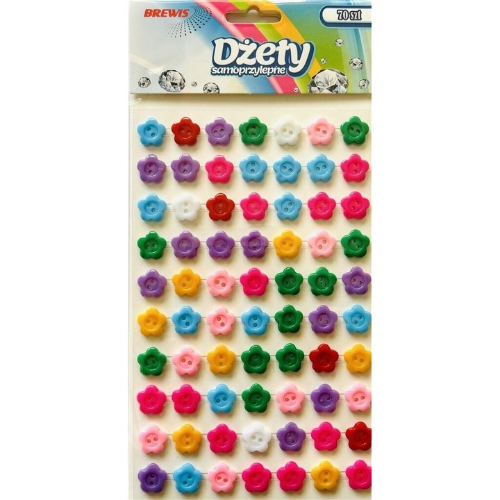 Set 70 bucati flori autocolante, Brewis, blister