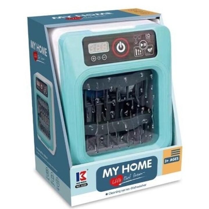 Masina de spalat vase interactiva cu accesorii, Maksik, educationala, efecte sonore, 25,5x19,6cm