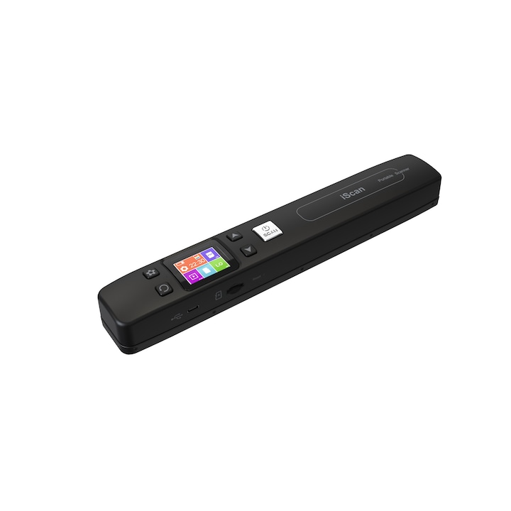 WIFI szkenner, LED képernyő, HD, USB, CIS, nulla távolság, irodai használatra, kompakt és hordozható, fekete
