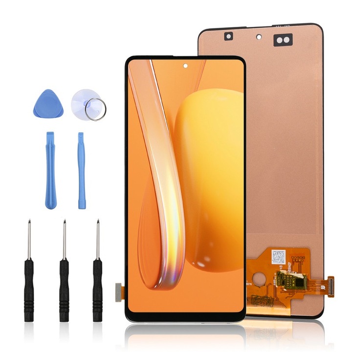 LCD екран за Samsung Galaxy A51, LL TRADER, черен, без рамка, с инструменти за ремонт
