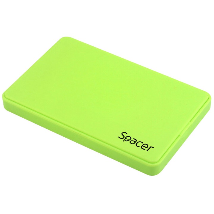 Rack extern SPACER, pentru HDD/SSD, 2.5 inch, S-ATA, interfata PC USB 3.0, Husa piele sintetitca, plastic, Verde