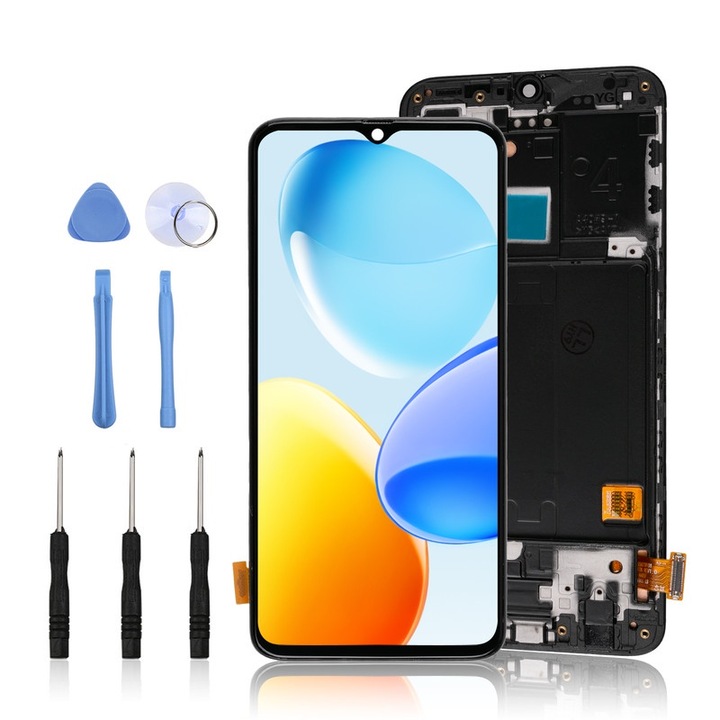 LCD дисплей за Samsung Galaxy A40, LL TRADER, с рамка, черен, с инструменти за ремонт