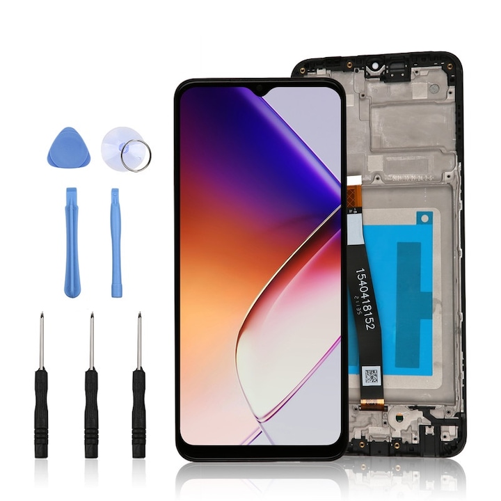 Тъчскрийн екран LCD за Samsung Galaxy A22 5G, LL TRADER, с рамка, черен, с инструменти за ремонт