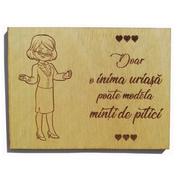 Oktatási dísztábla, fa, 20x30cm, ArtemisGift