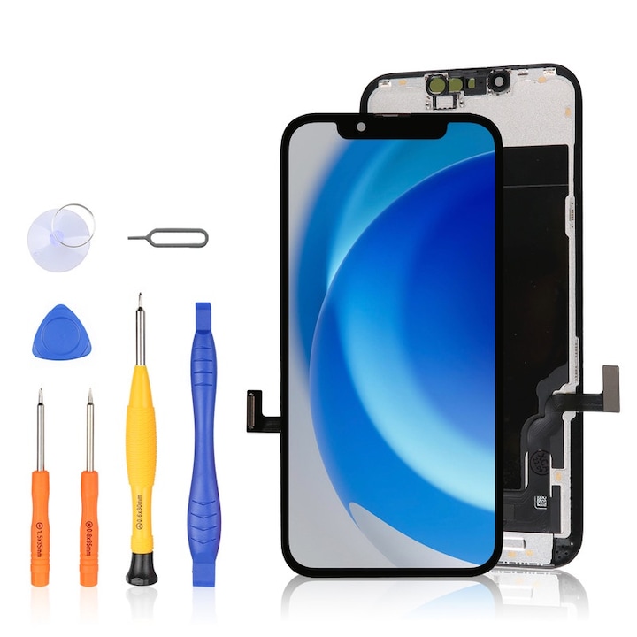 LL TRADER iPhone 13 HD LCD екран за смяна черен 6.1 инча с инструменти за ремонт