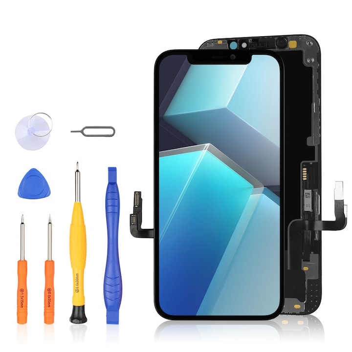 LCD екран, Съвместим с iPhone 12, LL TRADER, 6.1 инча, черен, с дигитайзер и 3D touch функция