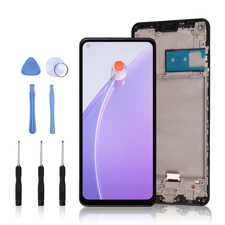 LCD дисплей за Samsung Galaxy A21s, LL TRADER, черен, с инструменти за ремонт
