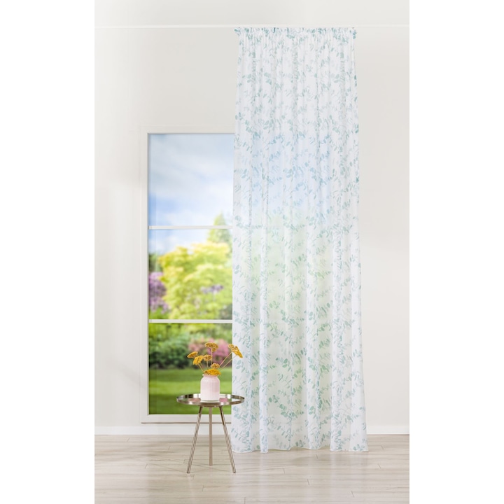Перде Mendola Interior Luiza, С перделък, 300 x 260 см, 100% полиестер, Тюркоаз