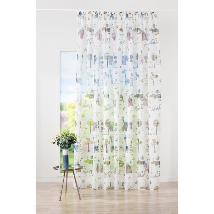 Завеса Mendola Interior Giraffe, С перделък, 300 x 260 см, 100% полиестер, Син