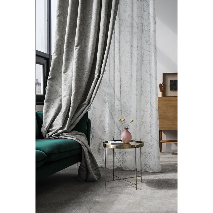 Перде с перделък Mendola Interior Mizar, 140 x 260 см, 100% полиестер, Тюркоаз