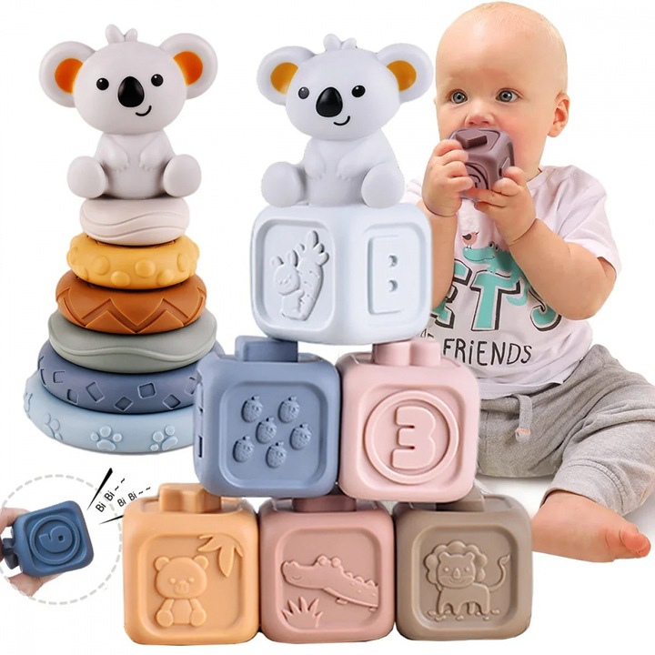 Комплект от 13 сензорни силиконови кубчета Numbers / Koala