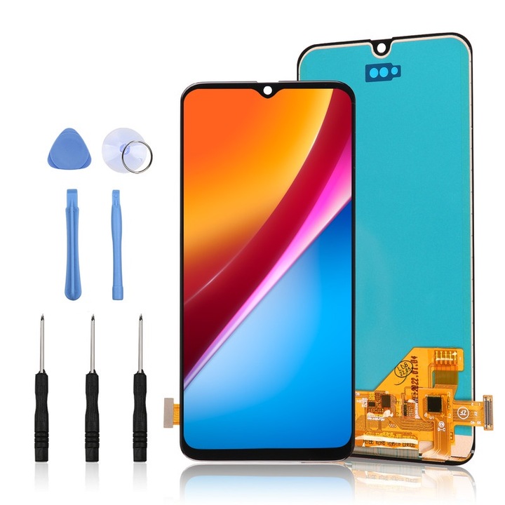 LCD дисплей за Samsung Galaxy A40, LL TRADER, черен, с инструменти за ремонт