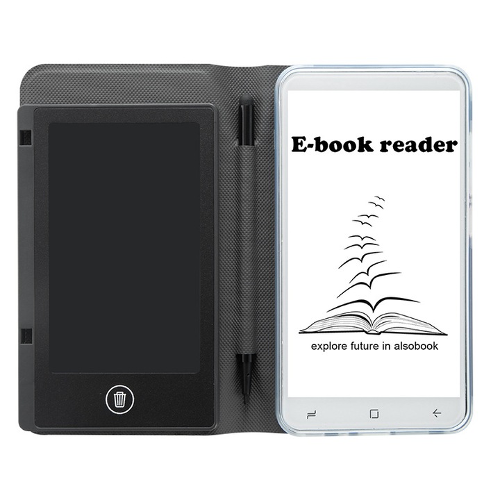 Четец на електронни книги, 64G памет, HD, компактен и преносим, батерия с голям капацитет, синьо/сиво