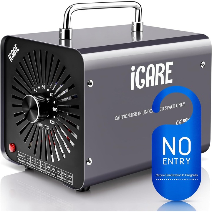 Generator de ozon ICARE 30000 Mg/h, 45W, 45 dB, 16, 3 x 21, 5 x 16 cm, Gri