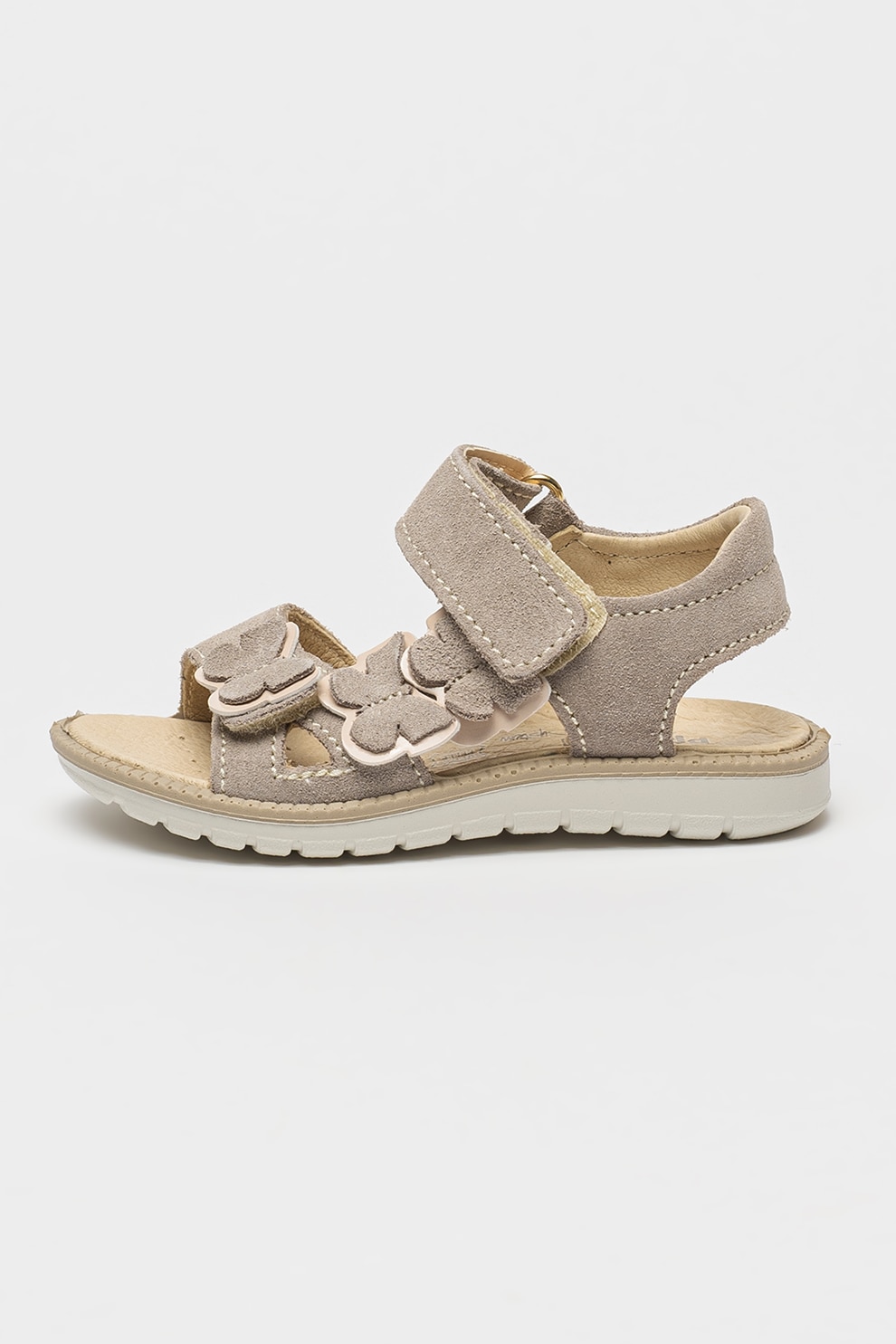 Primigi, Sandale din piele intoarsa, Maro taupe deschis, 26 EU