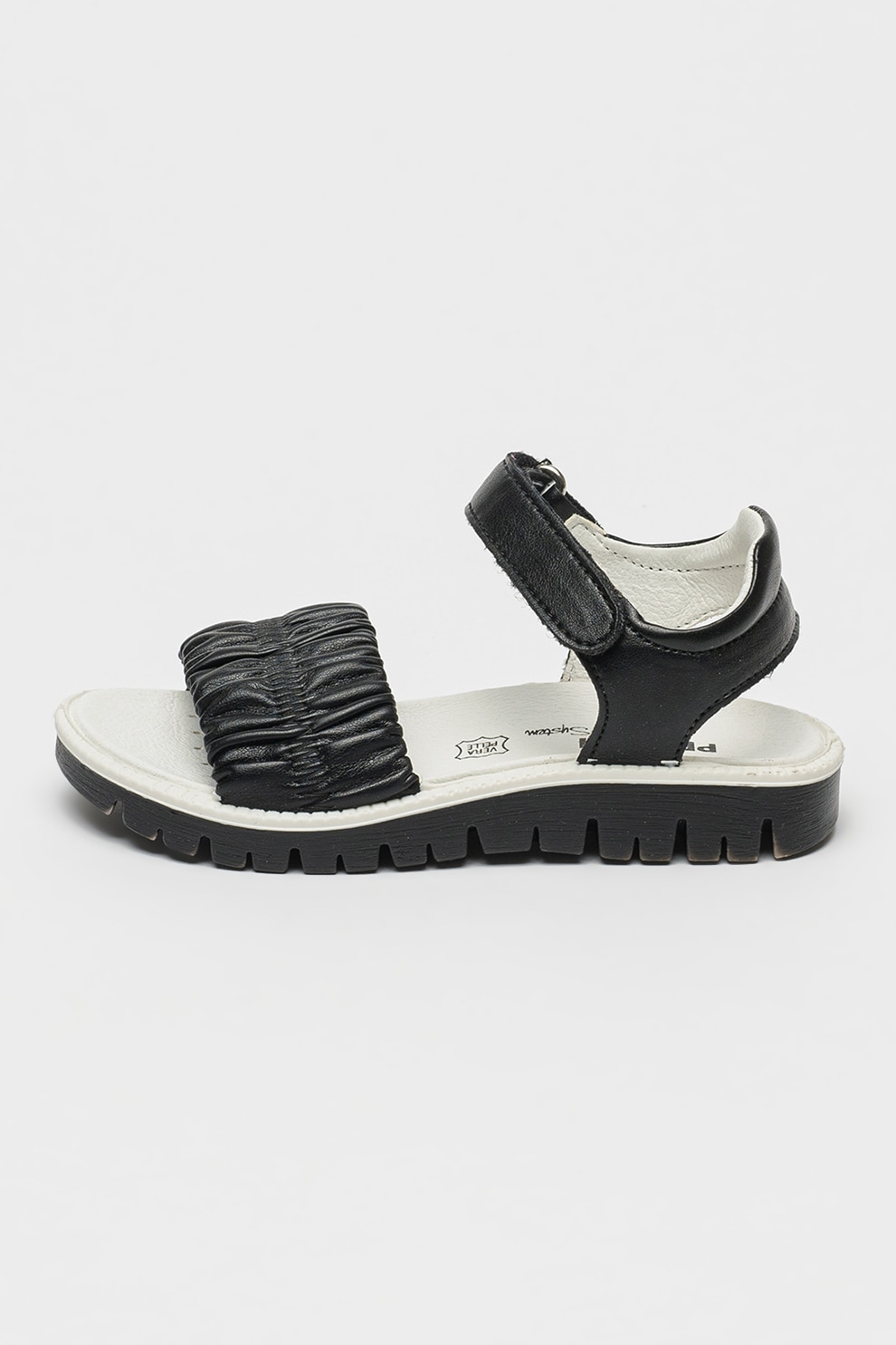 Primigi, Sandale din piele ecologica cu velcro, Negru, 27 EU