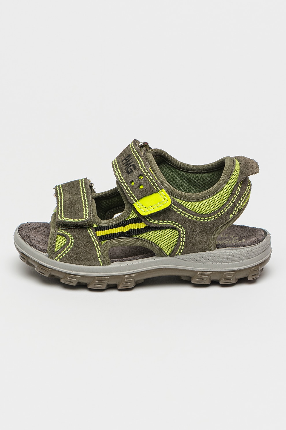 Primigi, Sandale de piele intoarsa cu insertii de plasa, Verde, 25 EU