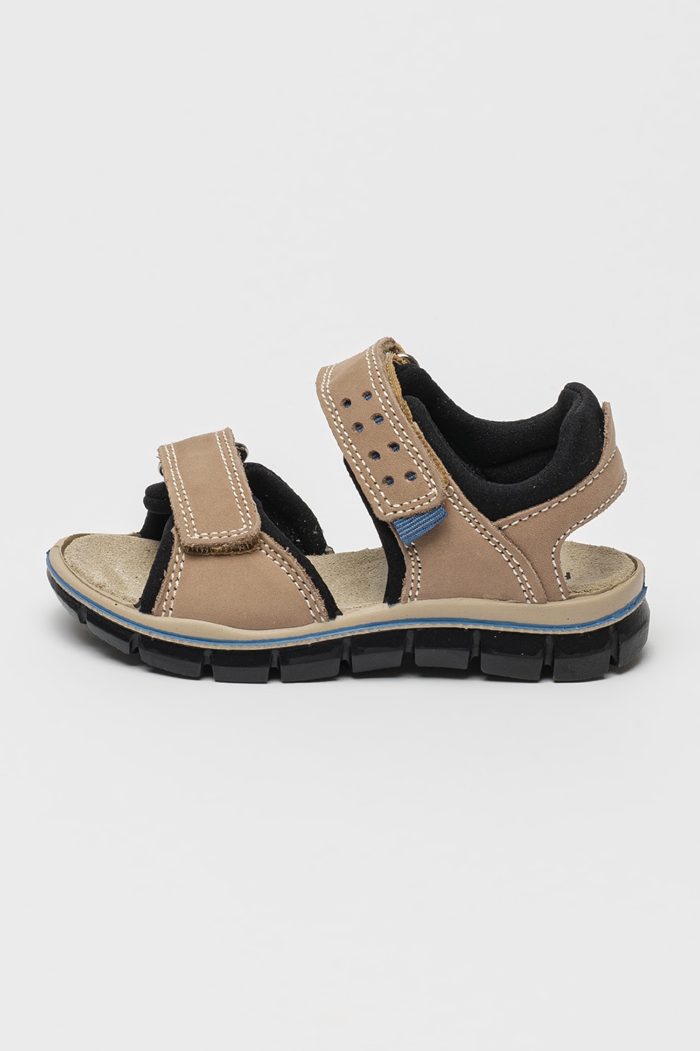 Primigi, Sandale din piele cu velcro, Maro nisip, 28 EU