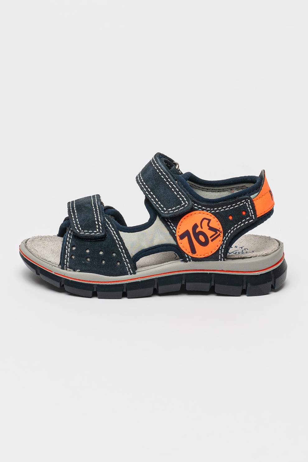 Primigi, Sandale din piele intoarsa cu detalii contrastante, Albastru ultramarin, 27 EU