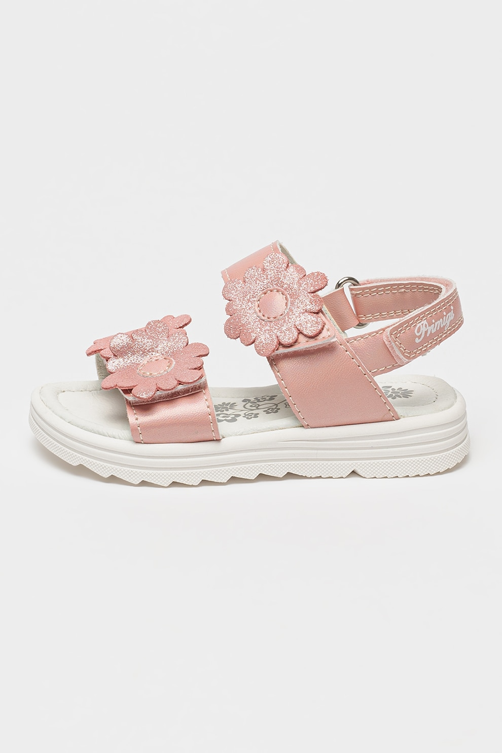 Primigi, Sandale din piele cu velcro, Roz deschis, 24 EU