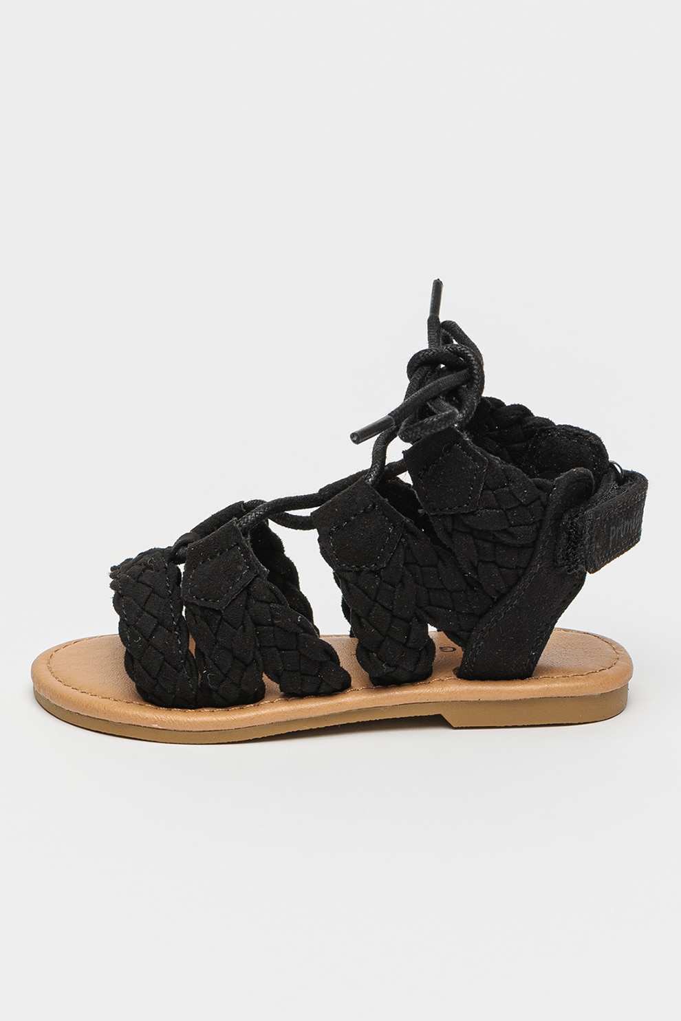 Primigi, Sandale gladiator cu velcro, Negru, 24 EU