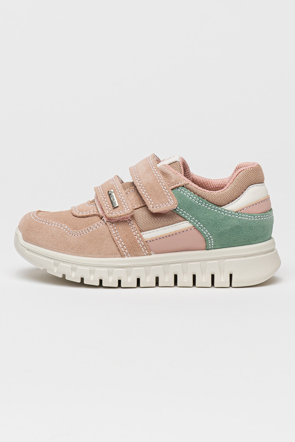 Primigi, Pantofi sport cu inchidere velcro si garnituri din piele intoarsa, Roz prafuit, 27 EU