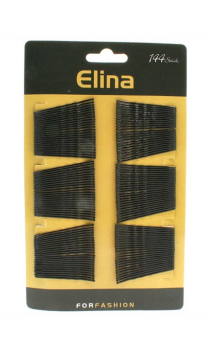 Agrafe de par metal negru 4.8cm 144 bucati Elina Med